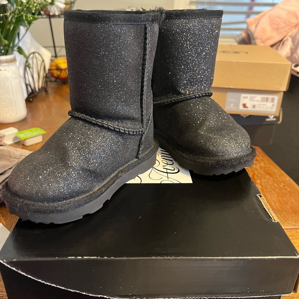 Black sparkle UGG boots